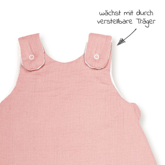 Julius Zöllner Sacco a pelo imbottito - Muslin Dusty Rose - Taglia 68 / 74