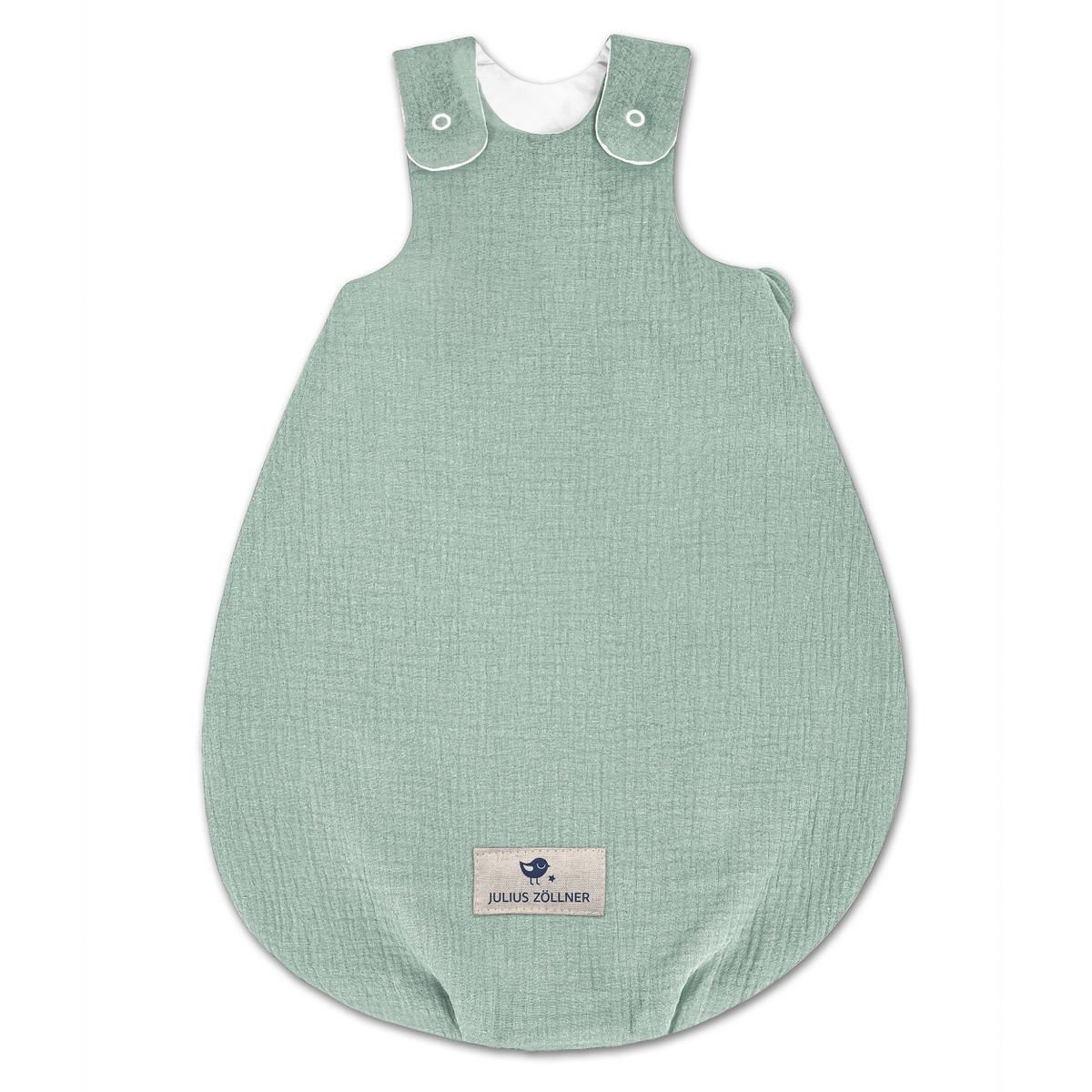 Schlafsack wattiert - Musselin Grün - Gr. 68 / 74