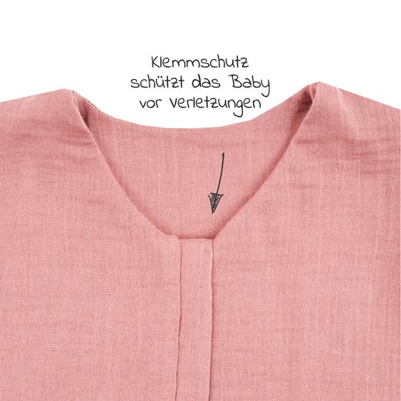 Julius Zöllner Sommerschlafsack mit Füßen / Jumper Musselin - Dusty Rose - Gr. 104