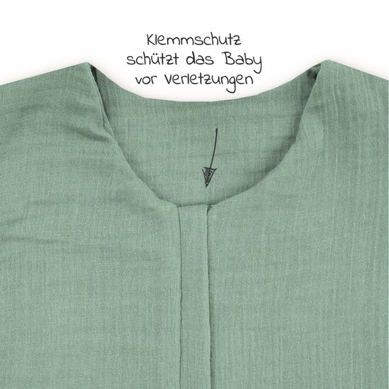 Julius Zöllner Sommerschlafsack mit Füßen / Jumper Musselin - Grün - Gr. 80