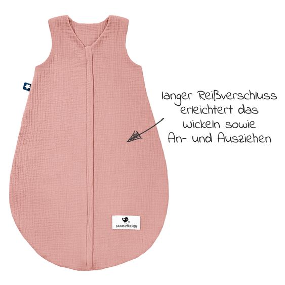 Julius Zöllner Sommerschlafsack Musselin - Dusty Rose - Gr. 50