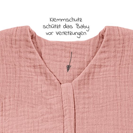 Julius Zöllner Sommerschlafsack Musselin - Dusty Rose - Gr. 50