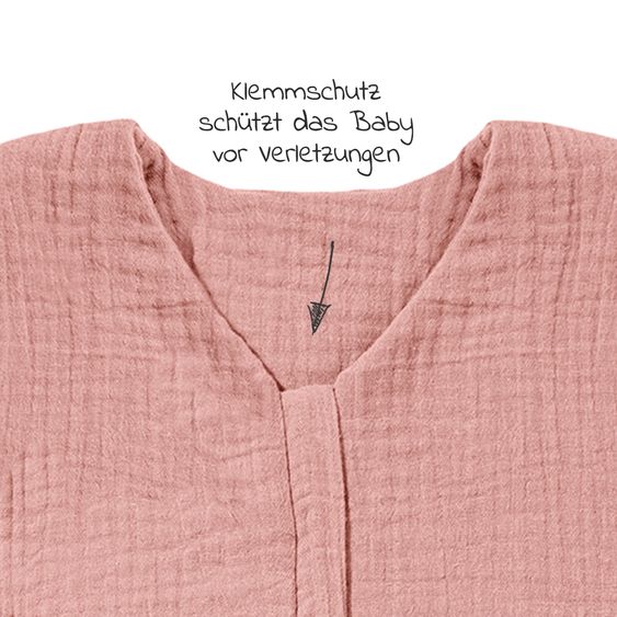 Julius Zöllner Sommerschlafsack Musselin - Dusty Rose - Gr. 86