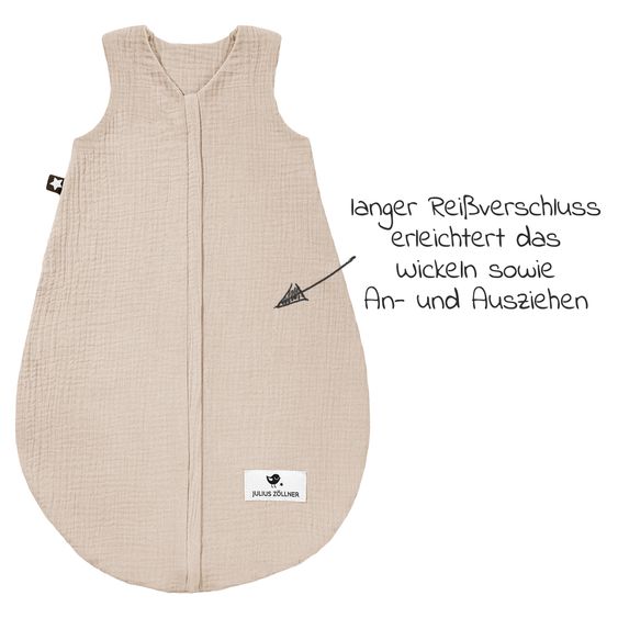 Julius Zöllner Sommerschlafsack Musselin - Sand - Gr. 50