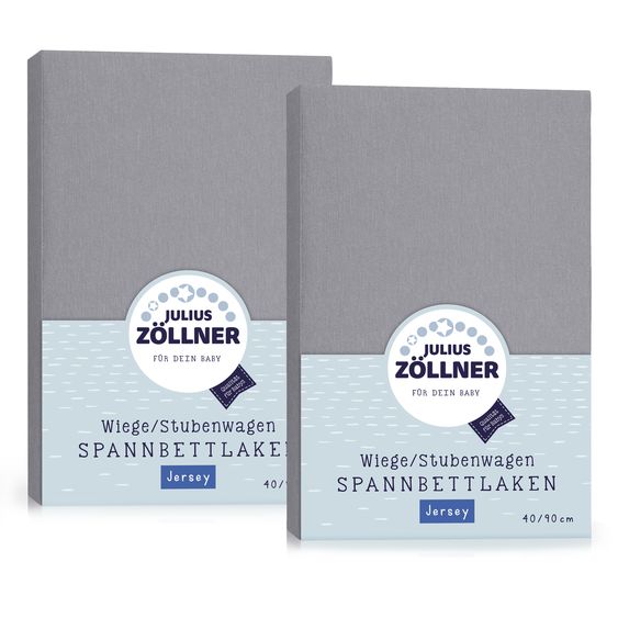 Julius Zöllner Fitted Sheet 2-Pack for small mattresses 40 x 90 cm - Anthracite