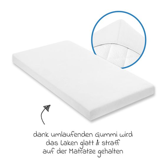 Julius Zöllner Fitted Sheet 2-Pack for small mattresses 40 x 90 cm - White