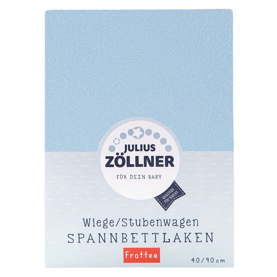 Julius Zöllner Spannbetttuch Frottee für kleine Matratzen 40 x 90 cm - Hellblau