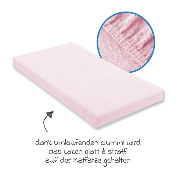 Julius Zöllner Spannbetttuch Frottee für kleine Matratzen 40 x 90 cm - Rosa