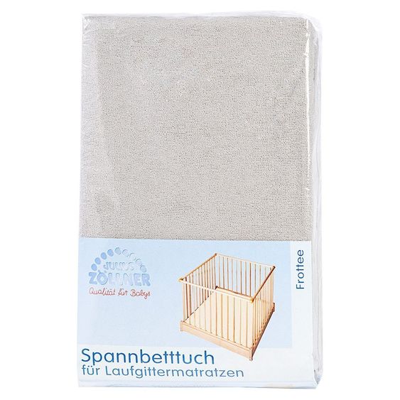 Julius Zöllner Spannbetttuch Frottee für Laufgitter 68 x 90 - 95 x 95 cm - Taupe