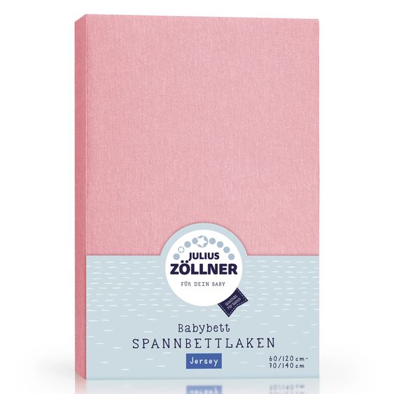 Julius Zöllner Fitted sheet for crib 60 x 120 / 70 x 140 cm - Blush