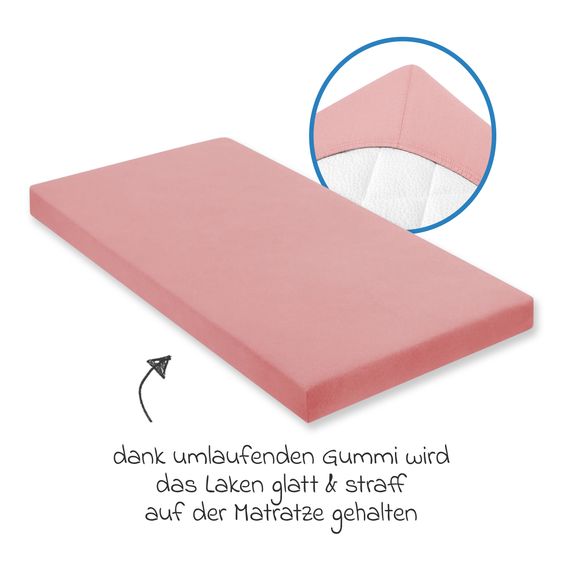 Julius Zöllner Spannbetttuch für Kinderbett 60 x 120 / 70 x 140 cm - Blush