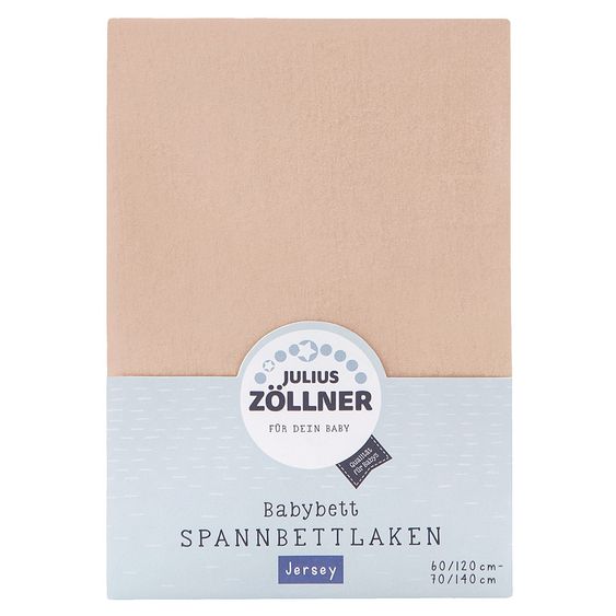 Julius Zöllner Spannbetttuch für Kinderbett 60 x 120 / 70 x 140 cm - Sand
