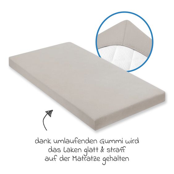 Julius Zöllner Spannbetttuch für Kinderbett 60 x 120 / 70 x 140 cm - Taupe