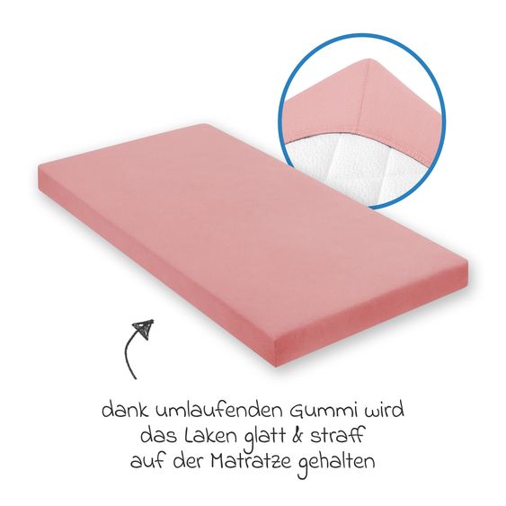 Julius Zöllner Spannbetttuch für kleine Matratzen 40 x 90 cm - Blush