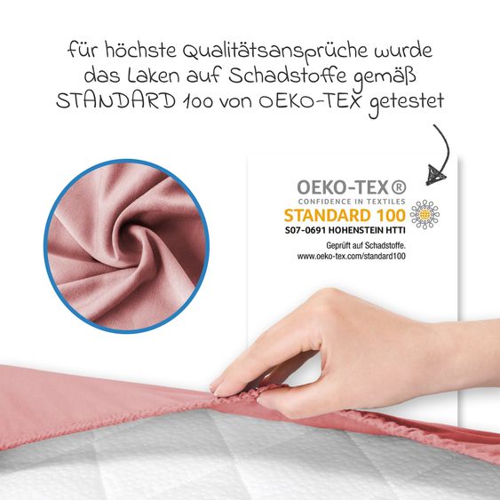 Julius Zöllner Spannbetttuch für kleine Matratzen 40 x 90 cm - Blush