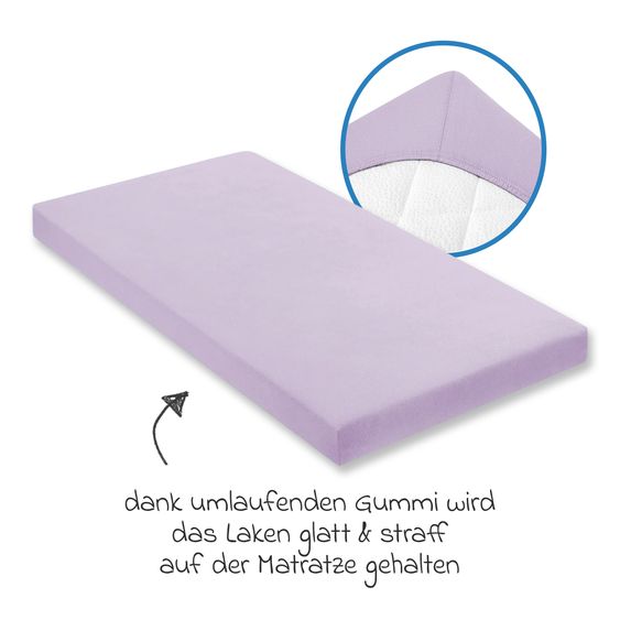 Julius Zöllner fitted sheet for small mattresses 40 x 90 cm - lilac