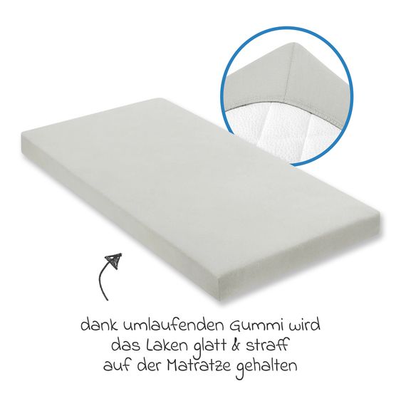 Julius Zöllner fitted sheet for small mattresses 40 x 90 cm - light grey