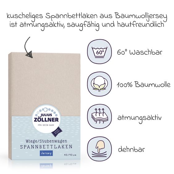 Julius Zöllner Fitted sheet for small mattresses 40 x 90 cm - Shell