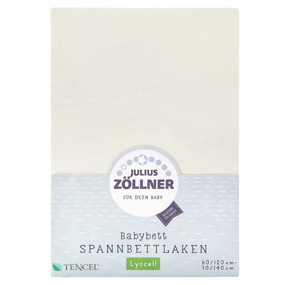 Julius Zöllner Spannbetttuch Tencel für Kinderbett 60 x 120 / 70 x 140 cm - Ecru