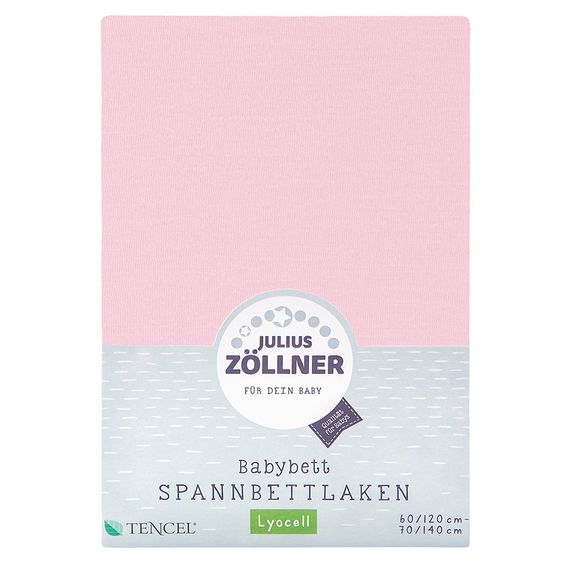 Julius Zöllner Spannbetttuch Tencel® für Kinderbett 60 x 120 / 70 x 140 cm - Rosa