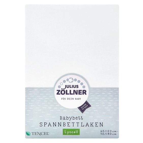Julius Zöllner Spannbetttuch Tencel® für Kinderbett 60 x 120 / 70 x 140 cm - Weiß