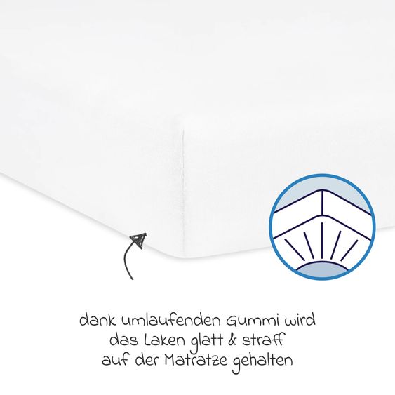 Julius Zöllner Spannbetttuch Tencel® für Kinderbett 60 x 120 / 70 x 140 cm - Weiß