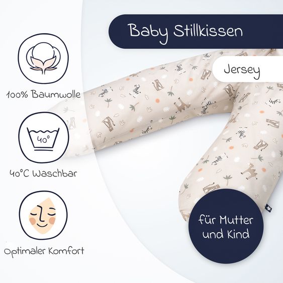 Julius Zöllner Stillkissen Jersey Mikroperlen-Füllung inkl. Bezug 190 cm - Savanne Beige