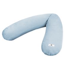 Nursing pillow with microbead filling incl. cover 190 cm - muslin - denim