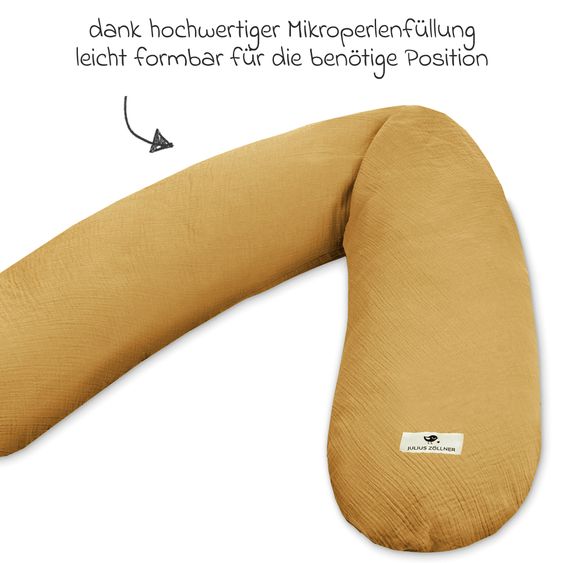 Julius Zöllner Stillkissen Mikroperlen-Füllung inkl. Bezug 190 cm - Musselin - Zimt