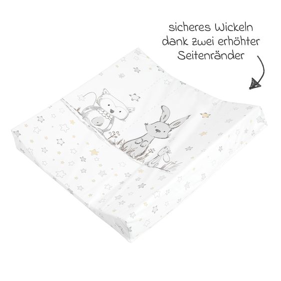 Julius Zöllner Changing tray foil 2-wedge - bunny and owl - white