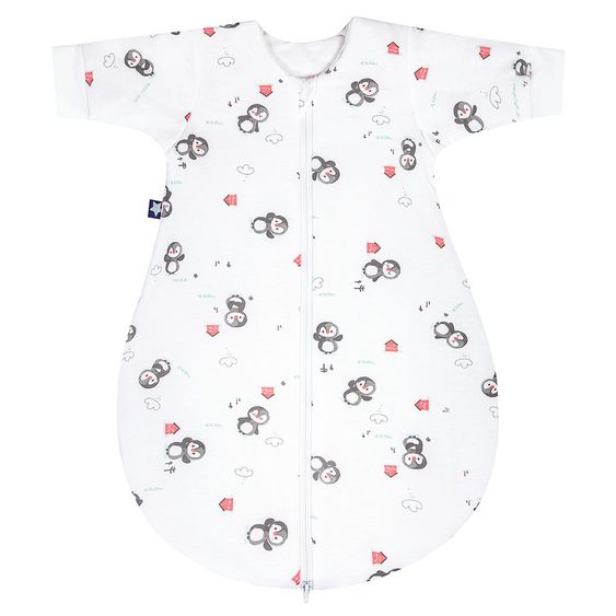 Julius Zöllner Winter-Schlafsack Jersey mit Arm wattiert - Pinguin Weiß - Gr. 62