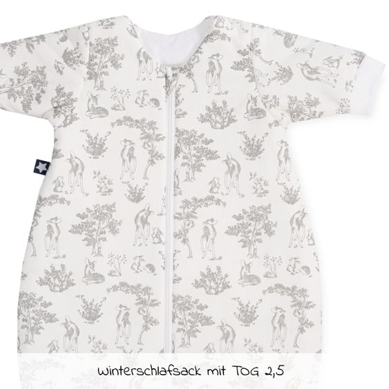 Julius Zöllner Winterschlafsack wattiert mit Arm - Jersey Forest Tale - Gr. 56