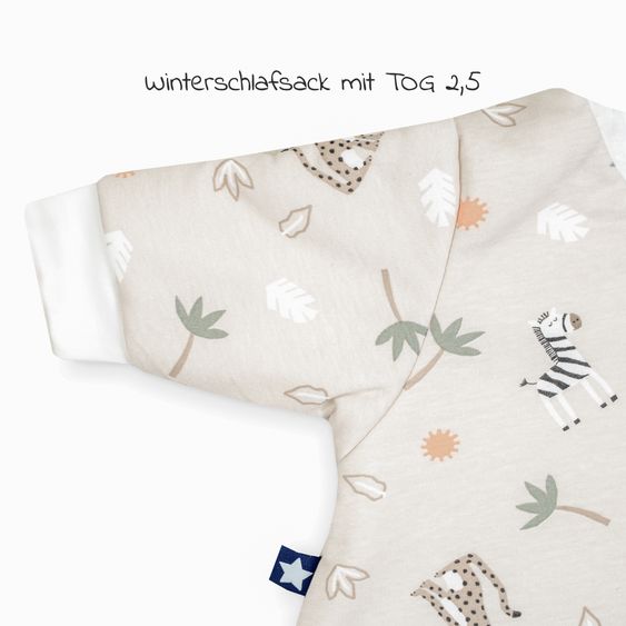 Julius Zöllner Winterschlafsack wattiert mit Arm - Jersey Savanne - Beige - Gr. 50 / 56