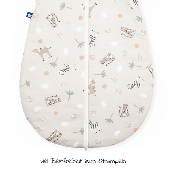 Julius Zöllner Winterschlafsack wattiert mit Arm - Jersey Savanne - Beige - Gr. 50 / 56