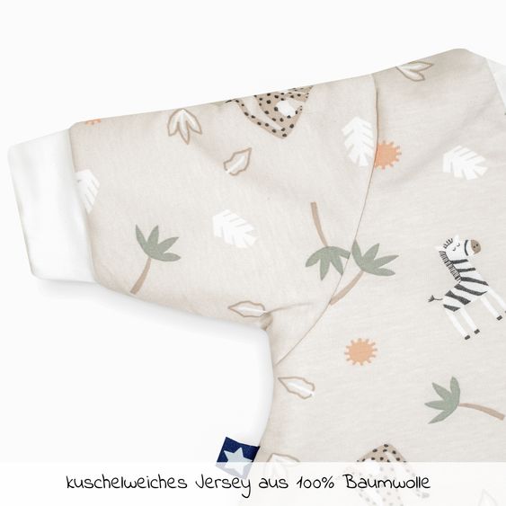 Julius Zöllner Winterschlafsack wattiert mit Arm - Jersey Savanne - Beige - Gr. 50 / 56
