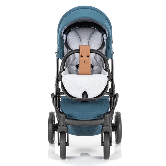 Junama Set passeggino 2in1 Space Combi con navicella, seggiolino sportivo, borsa fasciatoio e parapioggia - Verde