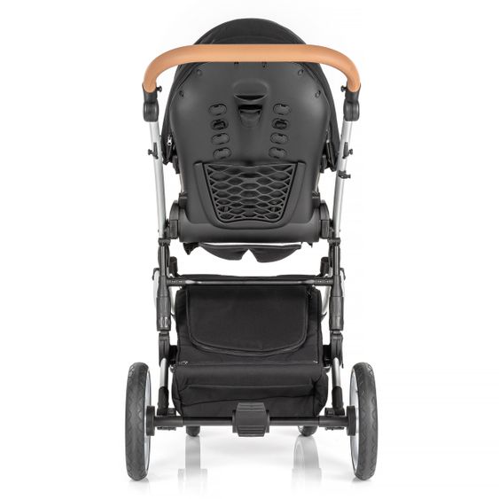 Junama 2in1 Kombi-Kinderwagen-Set Space inkl. Babywanne, Sportsitz,Wickeltasche & Regenschutz - Schwarz