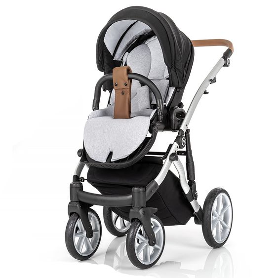 Junama 2in1 Kombi-Kinderwagen-Set Space inkl. Babywanne, Sportsitz,Wickeltasche & Regenschutz - Schwarz