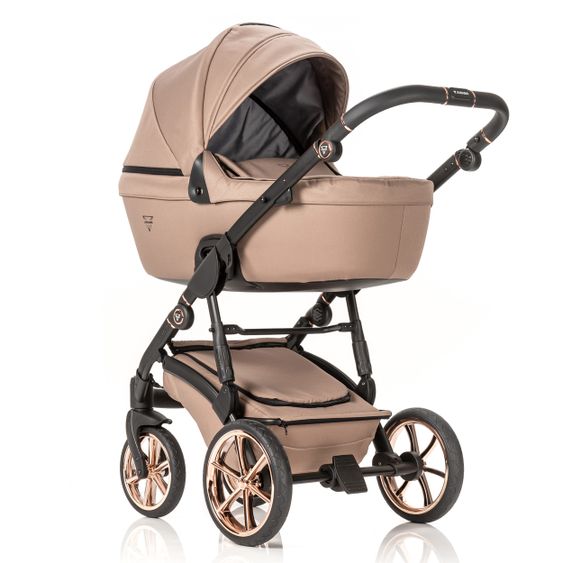Junama Set passeggino 2in1 Termo Line Tex Combi con navicella, seggiolino sportivo, borsa fasciatoio e parapioggia - Beige