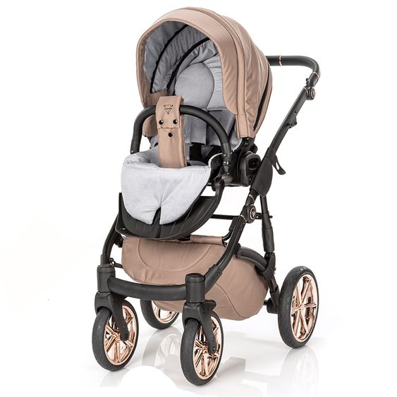 Junama Set passeggino 2in1 Termo Line Tex Combi con navicella, seggiolino sportivo, borsa fasciatoio e parapioggia - Beige