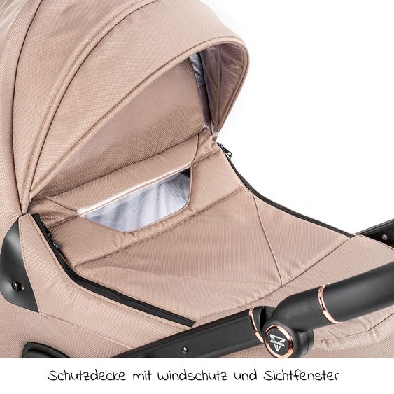 Junama Set passeggino 2in1 Termo Line Tex Combi con navicella, seggiolino sportivo, borsa fasciatoio e parapioggia - Beige