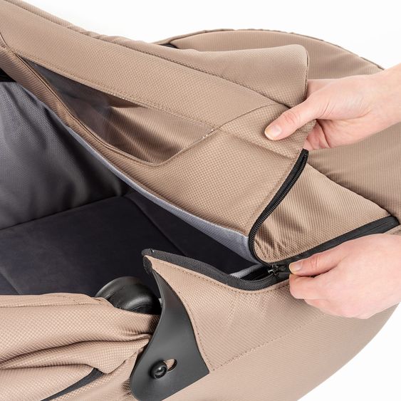 Junama Set passeggino 2in1 Termo Line Tex Combi con navicella, seggiolino sportivo, borsa fasciatoio e parapioggia - Beige