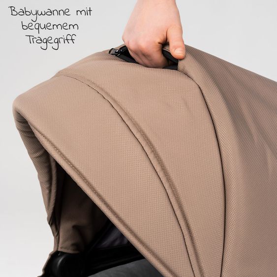 Junama Set passeggino 2in1 Termo Line Tex Combi con navicella, seggiolino sportivo, borsa fasciatoio e parapioggia - Beige