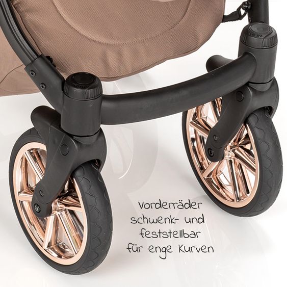 Junama Set passeggino 2in1 Termo Line Tex Combi con navicella, seggiolino sportivo, borsa fasciatoio e parapioggia - Beige