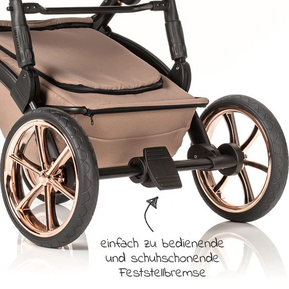 Junama Set passeggino 2in1 Termo Line Tex Combi con navicella, seggiolino sportivo, borsa fasciatoio e parapioggia - Beige