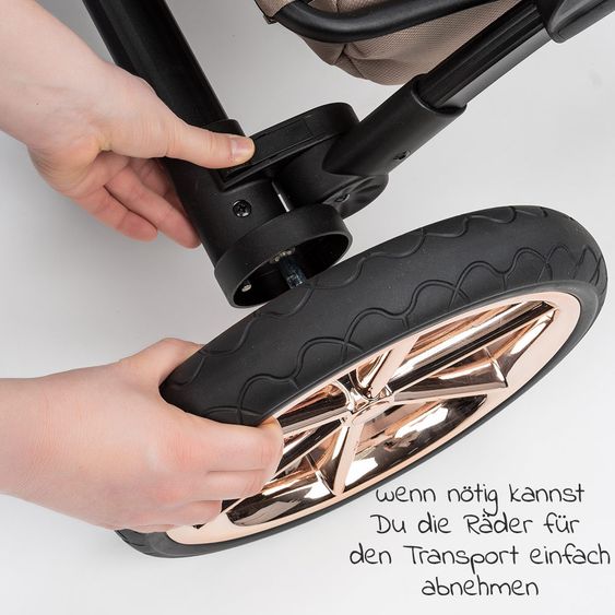 Junama Set passeggino 2in1 Termo Line Tex Combi con navicella, seggiolino sportivo, borsa fasciatoio e parapioggia - Beige