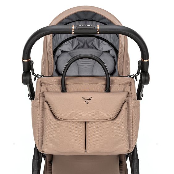 Junama Set passeggino 2in1 Termo Line Tex Combi con navicella, seggiolino sportivo, borsa fasciatoio e parapioggia - Beige