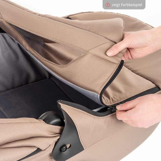 Junama 2in1 Kombi-Kinderwagen-Set Termo Line Tex inkl. Babywanne, Sportsitz,Wickeltasche & Regenschutz - Grau