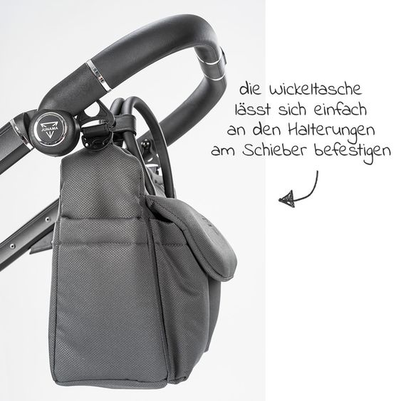 Junama 2in1 Kombi-Kinderwagen-Set Termo Line Tex inkl. Babywanne, Sportsitz,Wickeltasche & Regenschutz - Grau
