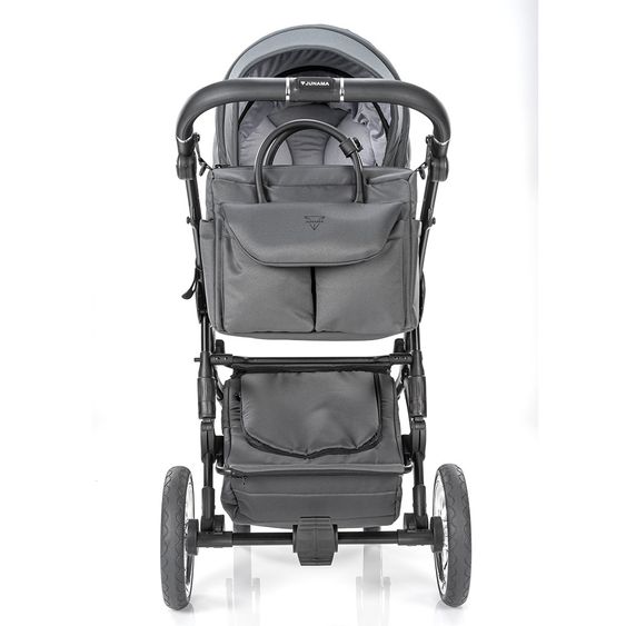 Junama 2in1 Kombi-Kinderwagen-Set Termo Line Tex inkl. Babywanne, Sportsitz,Wickeltasche & Regenschutz - Grau